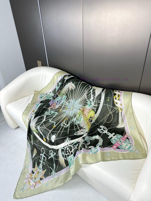 The original Herm è s Star Chorus 140cm cashmere square scarf of 2023 will definitely screamoodxhjg0 - Image 5