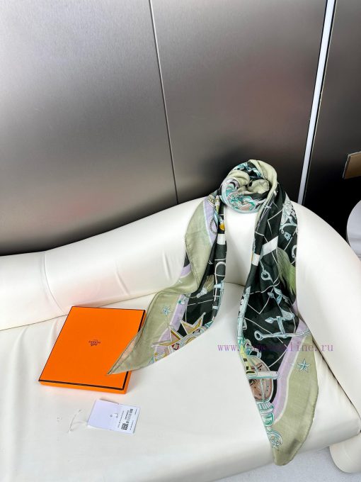 The original Herm è s Star Chorus 140cm cashmere square scarf of 2023 will definitely screamoodxhjg0 - Image 7