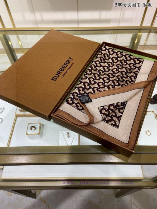 The new Burberry B letter long scarf with double-sided same color printing is recommended fogtfejtti - Image 4