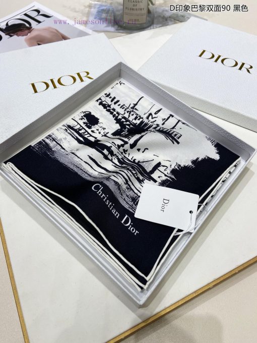 The latest flagship D-Impression Paris double-sided 90 double-sided same color silk square s745vz2qz - Image 6
