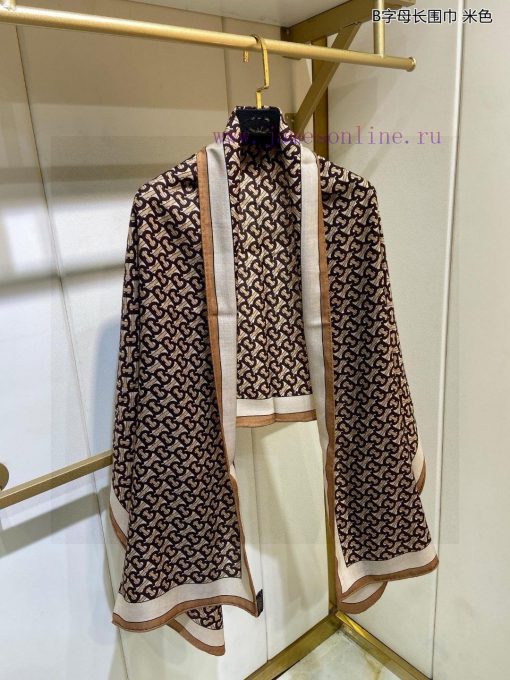 The new Burberry B letter long scarf with double-sided same color printing is recommended fogtfejtti - Image 9