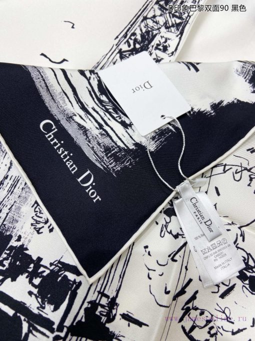 The latest flagship D-Impression Paris double-sided 90 double-sided same color silk square s745vz2qz - Image 11
