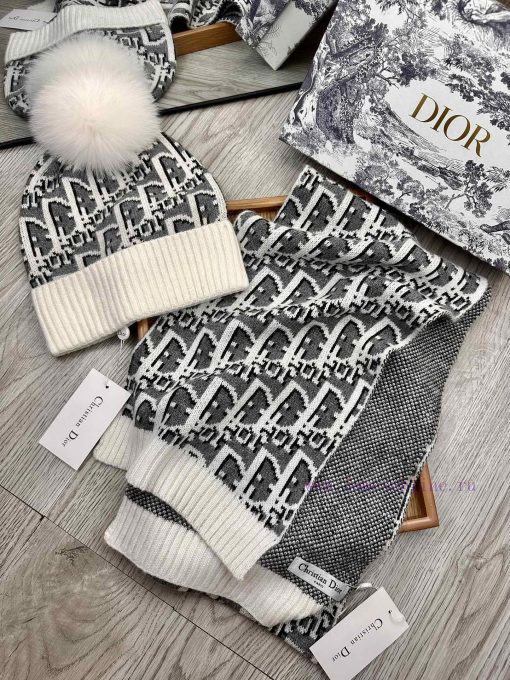D Home Wool Set Hat - With Fox Hair Ball Classic Set Hat Scarf Material 70% Wool 30% Rabbit smuan9h3 - Image 4