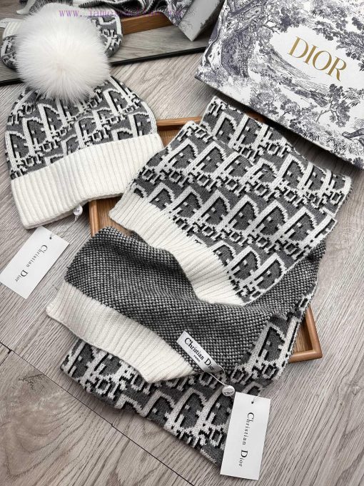 D Home Wool Set Hat - With Fox Hair Ball Classic Set Hat Scarf Material 70% Wool 30% Rabbit smuan9h3 - Image 5