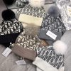 D Home Wool Set Hat - With Fox Hair Ball Classic Set Hat Scarf Material 70% Wool 30% Rabbit 54j30qjc