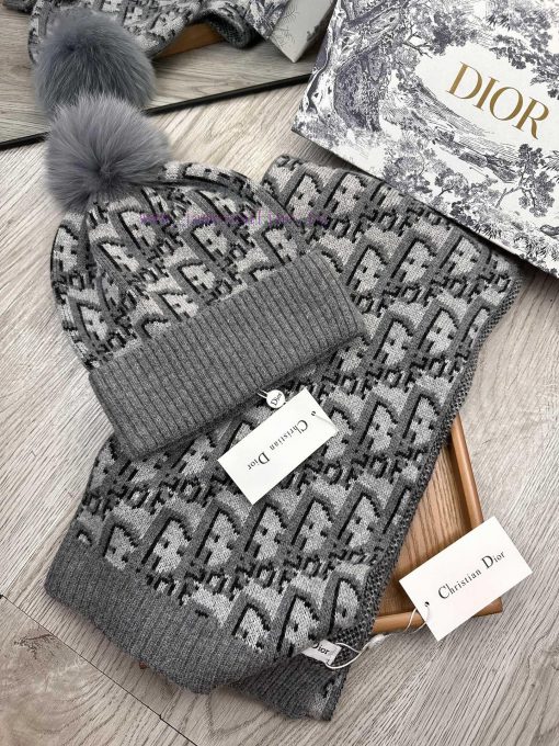 D Home Wool Set Hat - With Fox Hair Ball Classic Set Hat Scarf Material 70% Wool 30% Rabbit 54j30qjc - Image 3