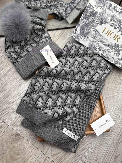 D Home Wool Set Hat - With Fox Hair Ball Classic Set Hat Scarf Material 70% Wool 30% Rabbit 54j30qjc - Image 4