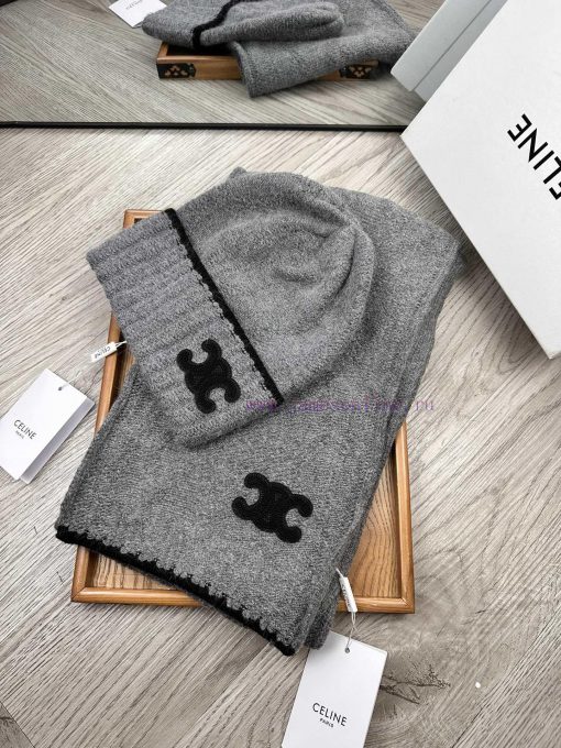 Celine Two Piece Set - Wool Hat Classic Set Hat Scarf 70% Wool+30% Rabbit Hair Warm and Supe79vdznla - Image 3
