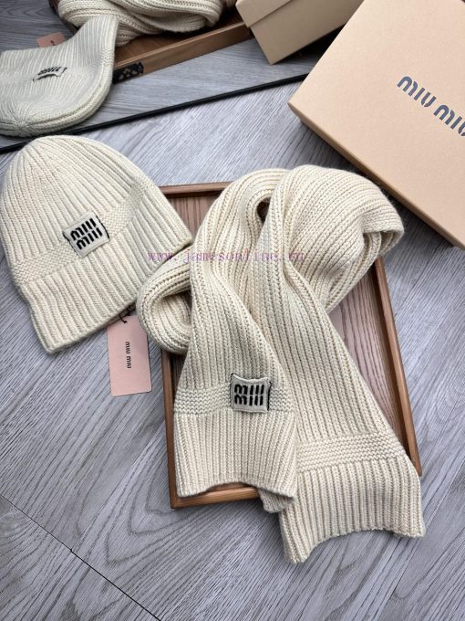 Miu Miu wool set hat classic set hat scarf warm and super comfortable~Winter girl's anti-agia5igvnfu - Image 9