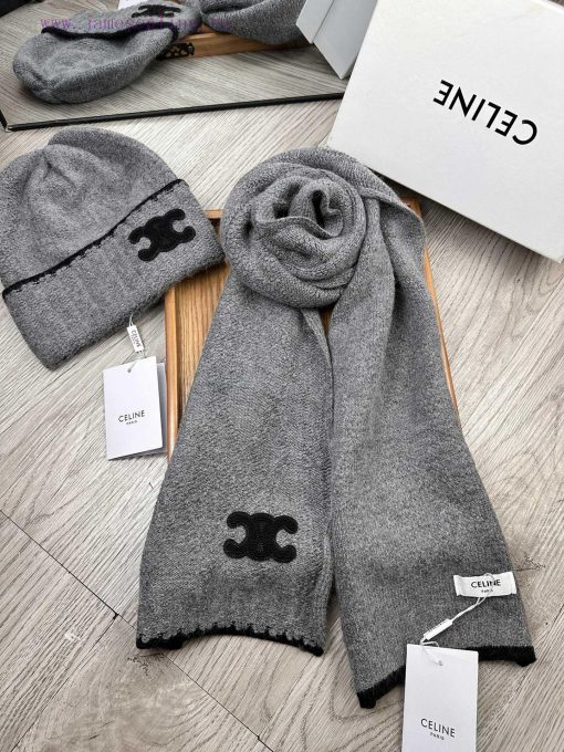 Celine Two Piece Set - Wool Hat Classic Set Hat Scarf 70% Wool+30% Rabbit Hair Warm and Supe79vdznla - Image 8