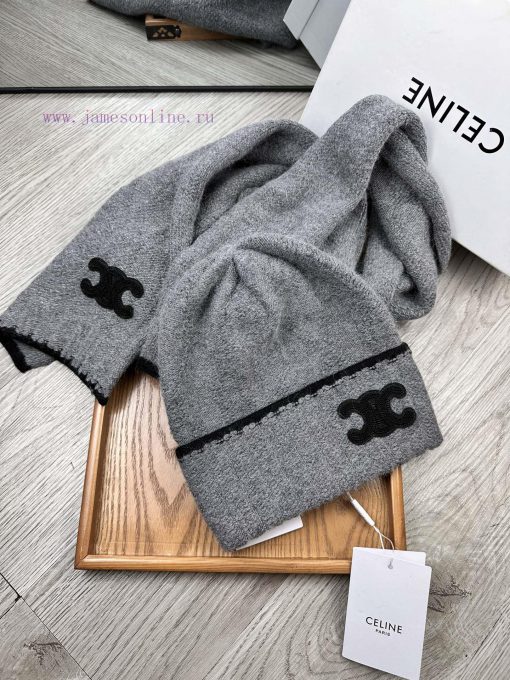 Celine Two Piece Set - Wool Hat Classic Set Hat Scarf 70% Wool+30% Rabbit Hair Warm and Supe79vdznla - Image 10
