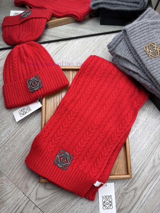 Loewe wool set hat classic set hat scarf material 70% wool 30% rabbit hair warm and super co9p8svlzt - Image 4