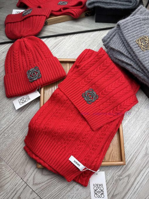 Loewe wool set hat classic set hat scarf material 70% wool 30% rabbit hair warm and super co9p8svlzt - Image 5