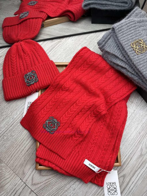 Loewe wool set hat classic set hat scarf material 70% wool 30% rabbit hair warm and super co9p8svlzt - Image 7