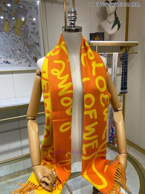 Beef LW color blocked cashmere long scarf 🧶 LOEWE 2023 The early autumn series has released d4a5h1w0 - Image 8