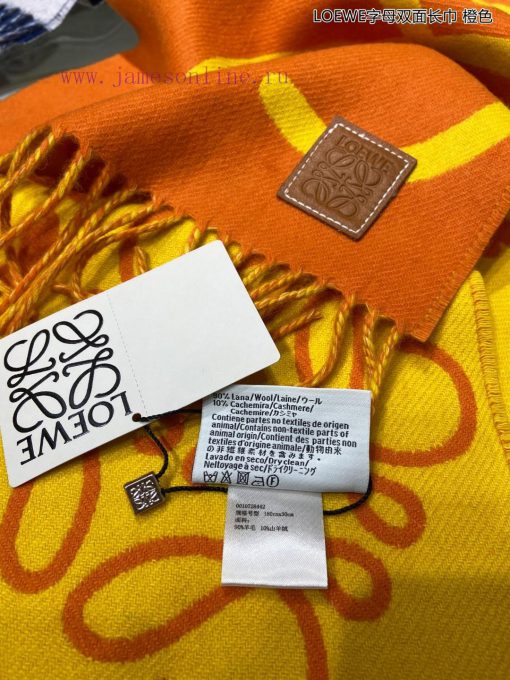 Beef LW color blocked cashmere long scarf 🧶 LOEWE 2023 The early autumn series has released d4a5h1w0 - Image 10