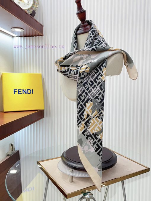 Fendi's latest flagship F-color letter 90 silk small square scarf is a perfect match for botvampz2a6 - Image 9
