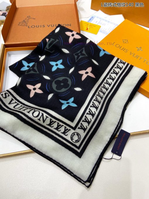 Sincere praise for the Lvjia L tile style plaid 140 cashmere square scarf. The Graphic Tile 603z24xw - Image 5