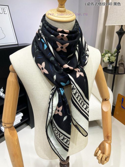 Sincere praise for the Lvjia L tile style plaid 140 cashmere square scarf. The Graphic Tile 603z24xw - Image 6