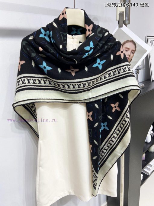Sincere praise for the Lvjia L tile style plaid 140 cashmere square scarf. The Graphic Tile 603z24xw - Image 12
