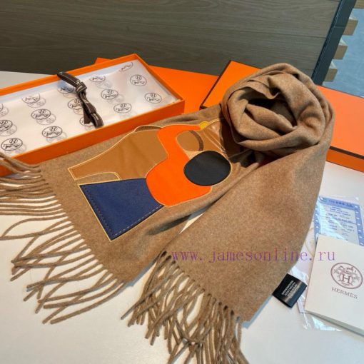 Hermes Horse Embrace Series Scarf is made of 100% pure cashmere and real silk, with leather dd6z86a3 - Image 8