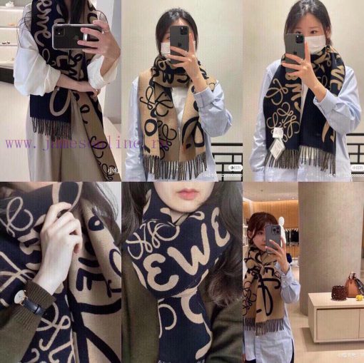 Loewe 2022, Loewe Graffiti Double sided Scarf, Unisex Loewe Super Beautiful New Scarf, Highl12ym3nlg - Image 3