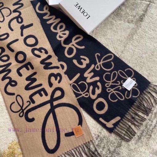 Loewe 2022, Loewe Graffiti Double sided Scarf, Unisex Loewe Super Beautiful New Scarf, Highl12ym3nlg - Image 4