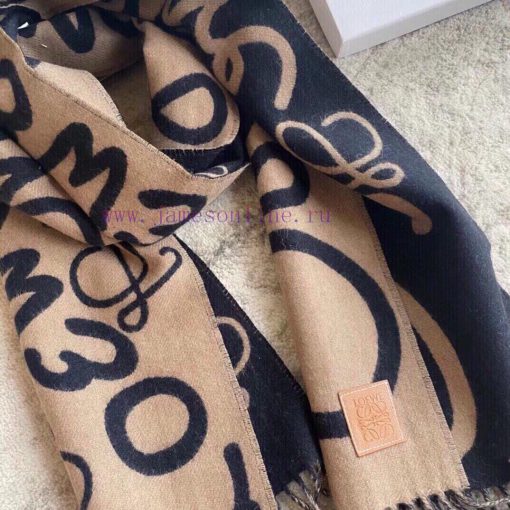 Loewe 2022, Loewe Graffiti Double sided Scarf, Unisex Loewe Super Beautiful New Scarf, Highl12ym3nlg - Image 5