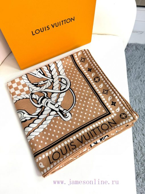 2025 Lv140 top-level velvet double-sided same color Sailor Bandana Square velvet square scarfuauu45e - Image 4