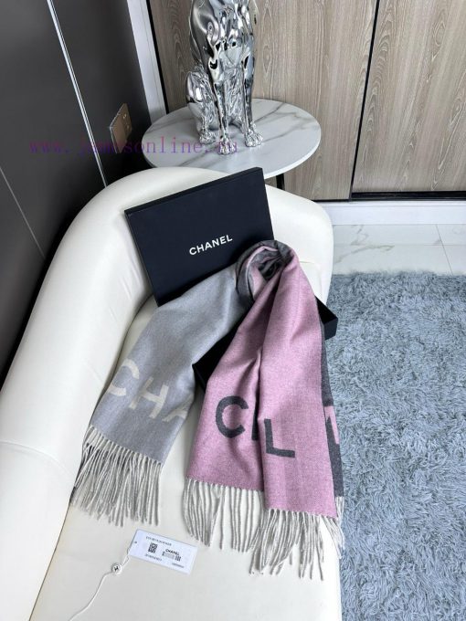 Chanel Granny Cashmere Double sided Purple Natural Color and Deep Grey Transitional Gradiento92wtgl1 - Image 7