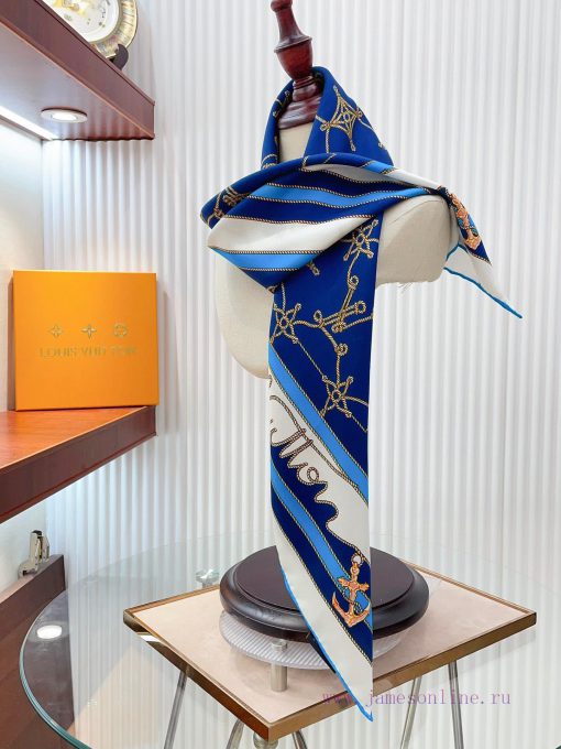 The new LV square scarf is made of twill silk material, which is handmade with rolled edges rg8vysyk - Image 9