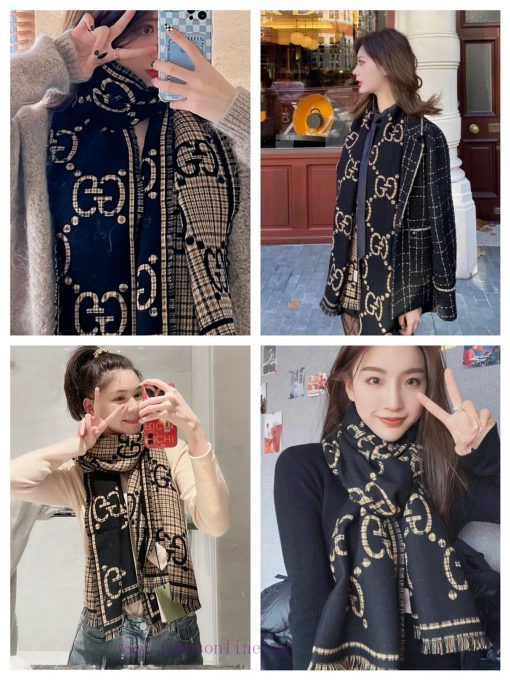 High quality Gucci checkered large G wool scarf | Another autumn and winter Rocket piece Cla2o72v416 - Image 2