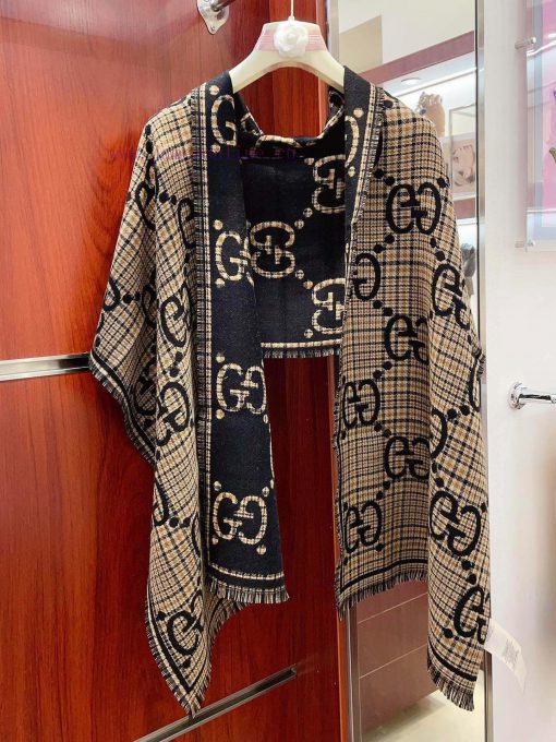High quality Gucci checkered large G wool scarf | Another autumn and winter Rocket piece Cla2o72v416 - Image 5