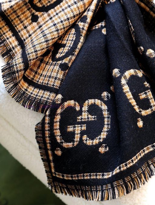 High quality Gucci checkered large G wool scarf | Another autumn and winter Rocket piece Cla2o72v416 - Image 7