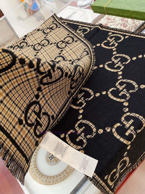 High quality Gucci checkered large G wool scarf | Another autumn and winter Rocket piece Cla2o72v416 - Image 8