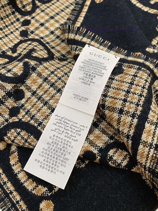 High quality Gucci checkered large G wool scarf | Another autumn and winter Rocket piece Cla2o72v416 - Image 9