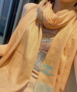 New top of the line exquisite gold wire grid lightweight long scarf Chanel exquisite versati8nejxcde