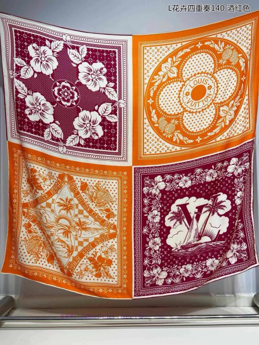 Cashmere Square Scarf Sincerely Praises L Flower Quartet 140Four For One Square Scarf interp8bxv2pla - Image 4