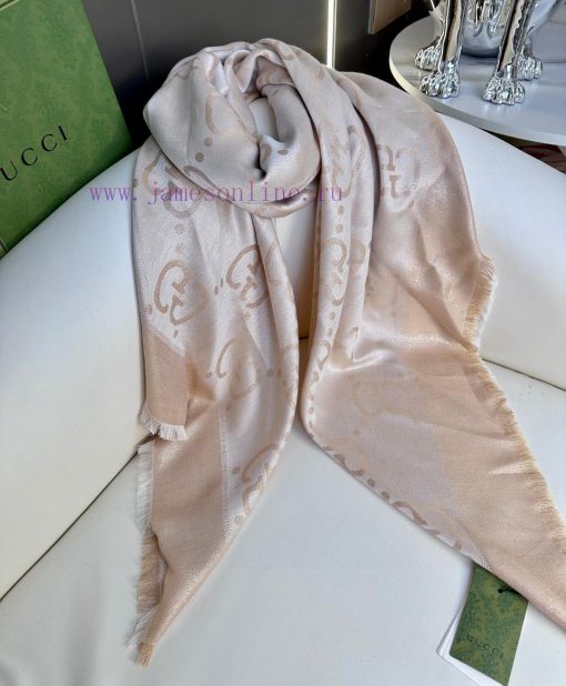 G Home GG Gold Thread Jacquard Shawl 140 Square Scarf, dazzling to the extreme, a must-have 8161qne7 - Image 5