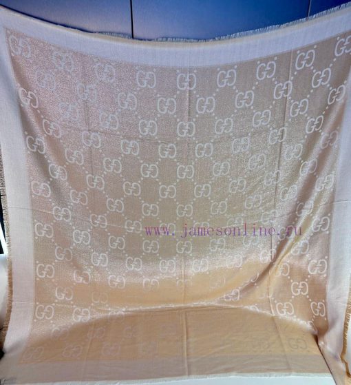 G Home GG Gold Thread Jacquard Shawl 140 Square Scarf, dazzling to the extreme, a must-have 8161qne7 - Image 6