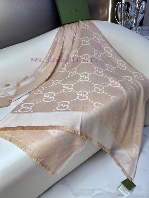 G Home GG Gold Thread Jacquard Shawl 140 Square Scarf, dazzling to the extreme, a must-have 8161qne7 - Image 7