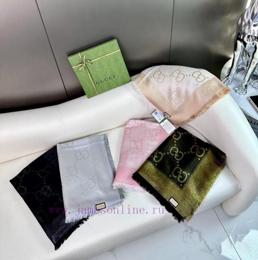 G Home GG Gold Thread Jacquard Shawl 140 Square Scarf, dazzling to the extreme, a must-have 8161qne7 - Image 10