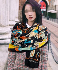 New H Home 2024 Sincere Praise Ring Velvet Long Scarf Real Sincere Beauty Shawl Paired with 18s7b96c