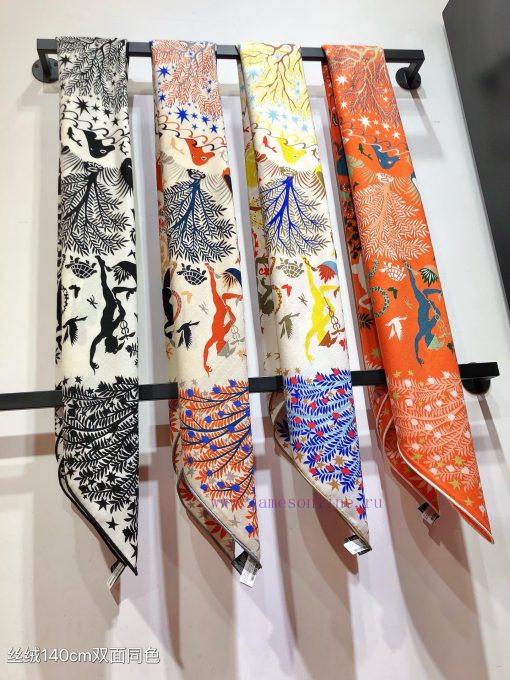 RHMS2457 Double sided Same Color Original Hermes 140cm Velvet Square Scarf The Magic of Orphupn3u6d1 - Image 2