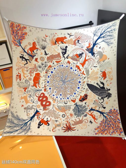 RHMS2457 Double sided Same Color Original Hermes 140cm Velvet Square Scarf The Magic of Orphupn3u6d1 - Image 5