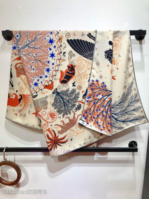 RHMS2457 Double sided Same Color Original Hermes 140cm Velvet Square Scarf The Magic of Orphupn3u6d1 - Image 9
