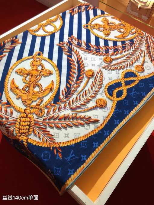 RLV2421 original Lv140cm velvet square scarf, made of top-quality twill silk and cashmere ma5kc2rj5x - Image 5