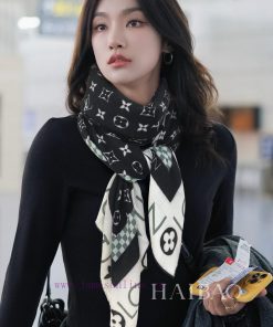 High end customization truly praises the Lvjia L checkerboard trimmed 140 cashmere square sc93t18lmy