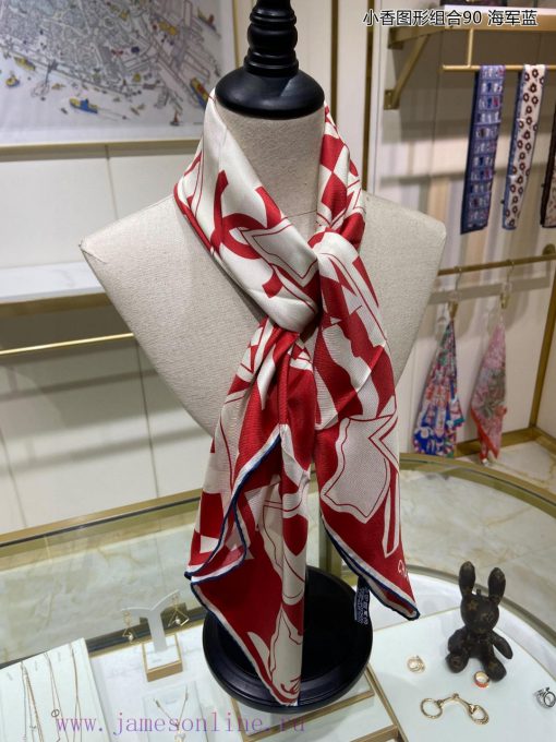 The new Chanel graphic combination of 90 silk square scarves is recommended for VIP customeri3gmm1k8 - Image 7