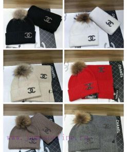 Chanel set CHANEL original single hat scarf set [Love] [Love] 70% rabbit fur+30% wool materi4dxejo1p